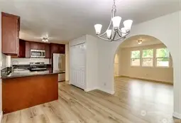Kitchen, breakfast nook and living room on main floor