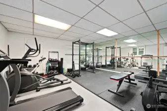 Well appointed exercise room serves the building.