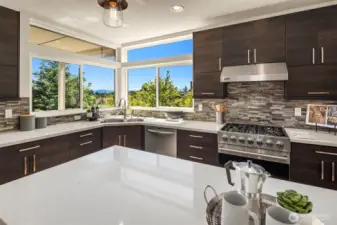 Gas range and views!