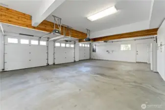 3 bay garage with boat bay.