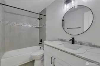 This picture is of the upper level main bath.
