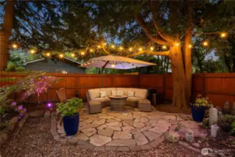 Thoughtful design has provided for differnet areas to enjoy throughout the private yard.