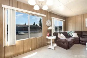 Tons of light pours into the living room.