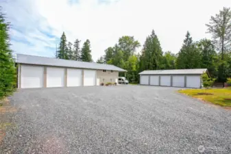 With 2 shops and an attached 4-car garage, there is covered parking for 17+ vehicles!