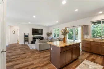 Laminate flooring throughout the home- no carpet!