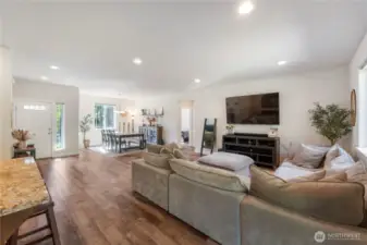 Tall ceilings with recessed lighting
