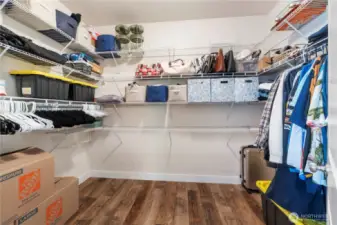 Giant walk-in closet in the primary suite