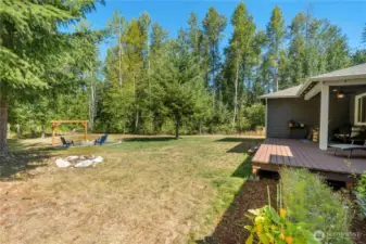 So much yard space, this entire area is fenced in. Of course, the property extends back behind the house much further.