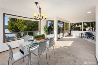 Water views from dining and living room.