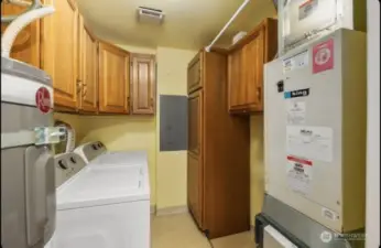 Laundry room and storage.