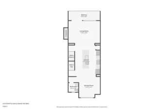 Main floor, living, dinning, bathroom, Balcony