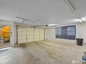 Oversize 2 car garage with shop area