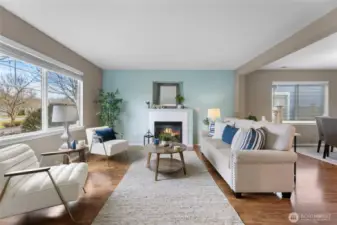 Living room with fireplace