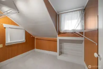 One of the two upper level bedroom closets.  Could easily be reconfigured as a walk in closet.