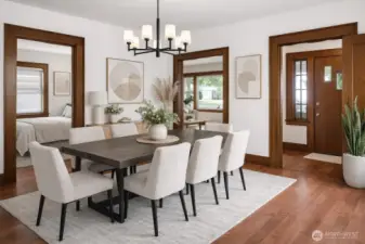 (Virtually staged) This home boasts details you just don't find in new construction, built-in storage at every turn, wide moldings full of character, and even a parlor room for that extra touch of charm.