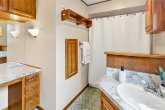 Attached primary bathroom.