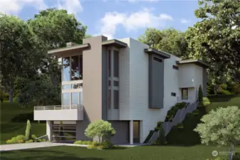 Front Exterior of 3D Rendering