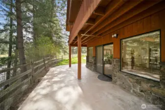Riverside patio off of lower level family room