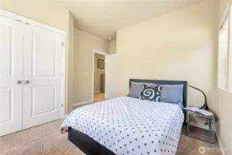 Bedroom 1 has latge double door closet