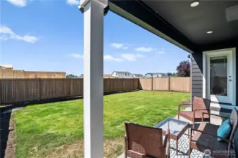 A garden or additional landscaping would really make this yard pop!