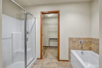 Primary bath with walk in closet