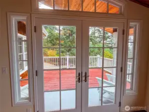 Double doors from the dining room