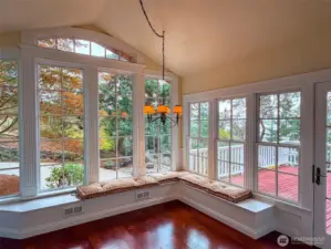 Love these windows and light. 2 access points to the deck, here and dining room