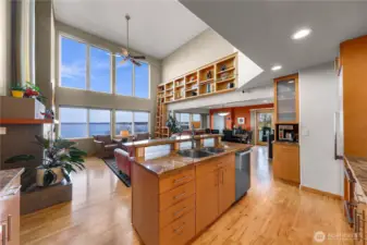 Gorgeous high end stainless steel appliances throughout kitchen.