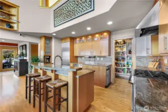Gorgeous high end stainless steel appliances throughout kitchen.