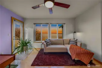 Bedroom 1 with private patio access and incredible views!