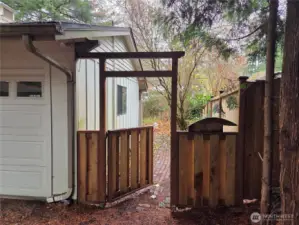 side gate into the back yard.
