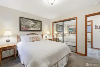Another view of the main floor bedroom off the main hallway. Note the ample closet space.