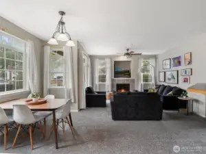 Cozy up around the gas fireplace in the winter!