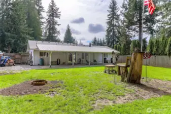 More photos of the backyard and firepit.