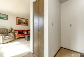 Entry hallway and coat closet.