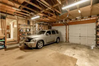Spacious garage.