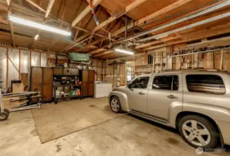 Spacious garage.