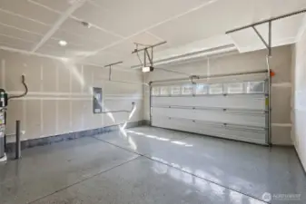 Garage with finished floors