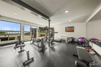 Exercise room has view of Lake too!