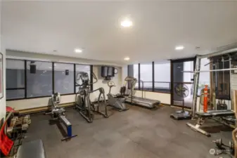 Fitness center on second floor.