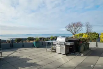 Main barbecue station on rooftop deck.