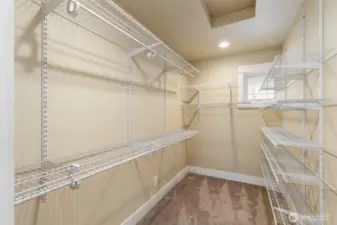 The expansive walk-in closet.