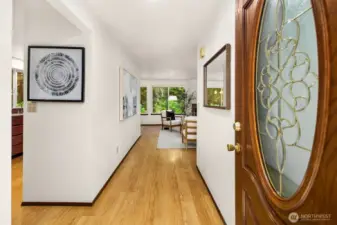 Beautiful lead glass front door to greet you and your guests into your home.