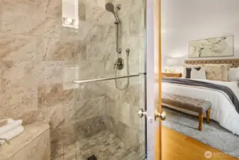 Gorgeous tiled walk-in shower