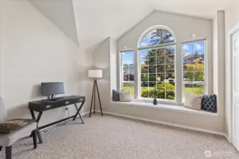 Main floor bedroom can also be used as a light filled office space.