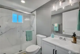 3/4 bath on lower level