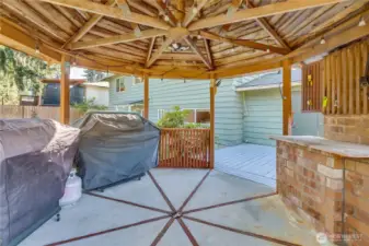 Gazebo had a built-in fireplace that you can refurbish.