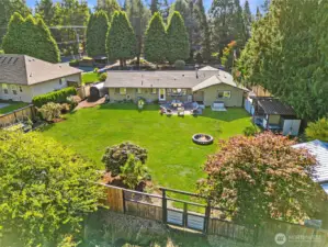 large patio and firepit too.