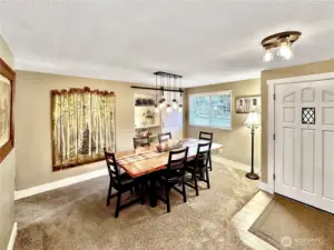 Ample dining area off entry. New painted trim and doors through out the home.