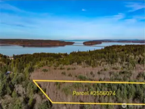 A N aerial view showing the nearby Hood Canal Bridge. Your gateway to the Olympic Peninsula !